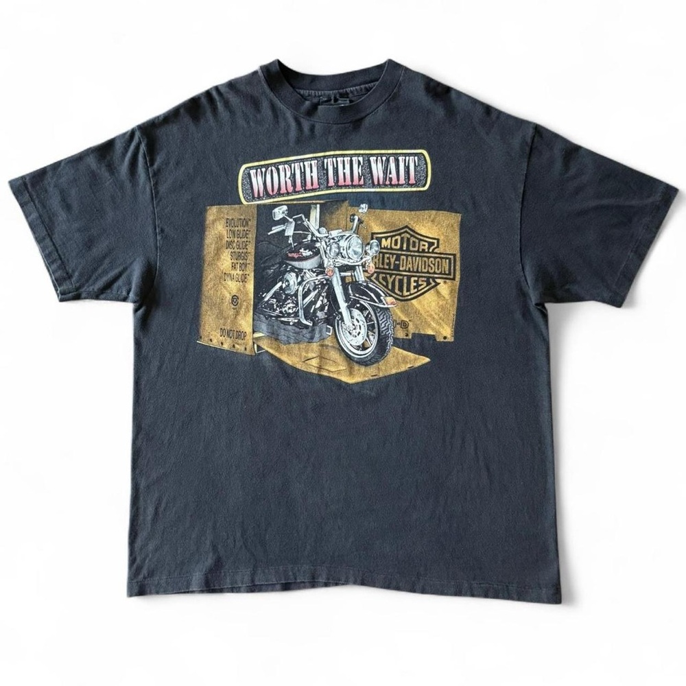 90s Harley-Davidson Worth The Wait Tee
Licensed VTG Single Stitch 23x27 XL